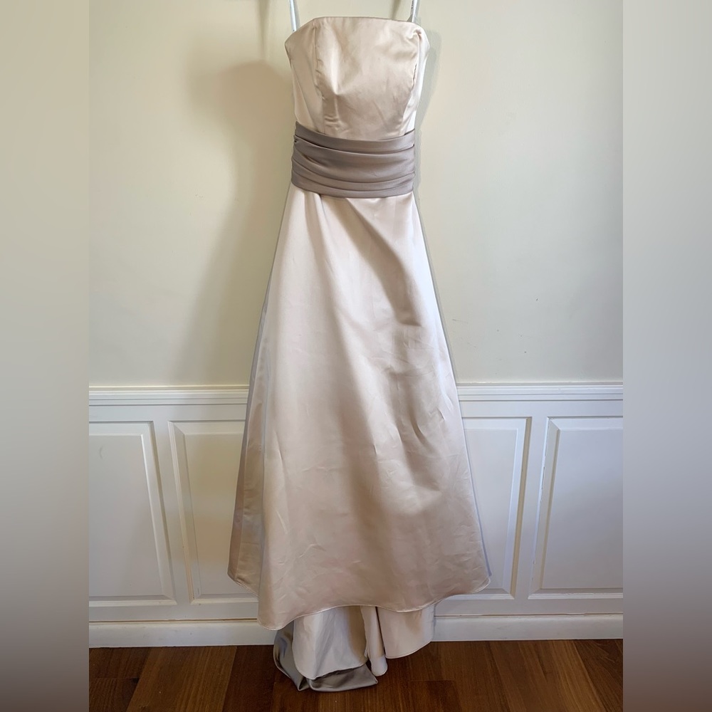Alexia II Formal Strapless Dress Cream / Bronze size 10